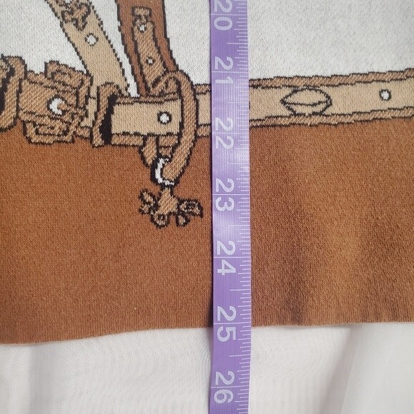 Chico's Classic Chain Belt and Floral Motif Bateau Neck Pullover Sweater Sz M - Picture 12 of 14